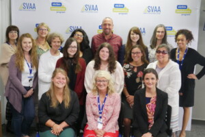 A group of people posing for a picture.